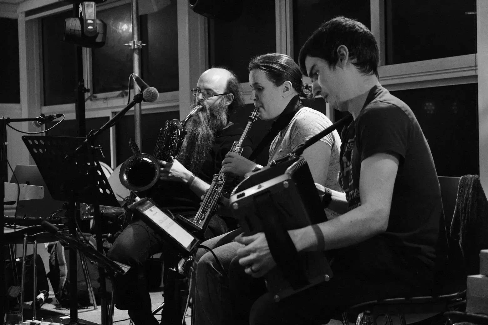 Portmanteau with saxophones